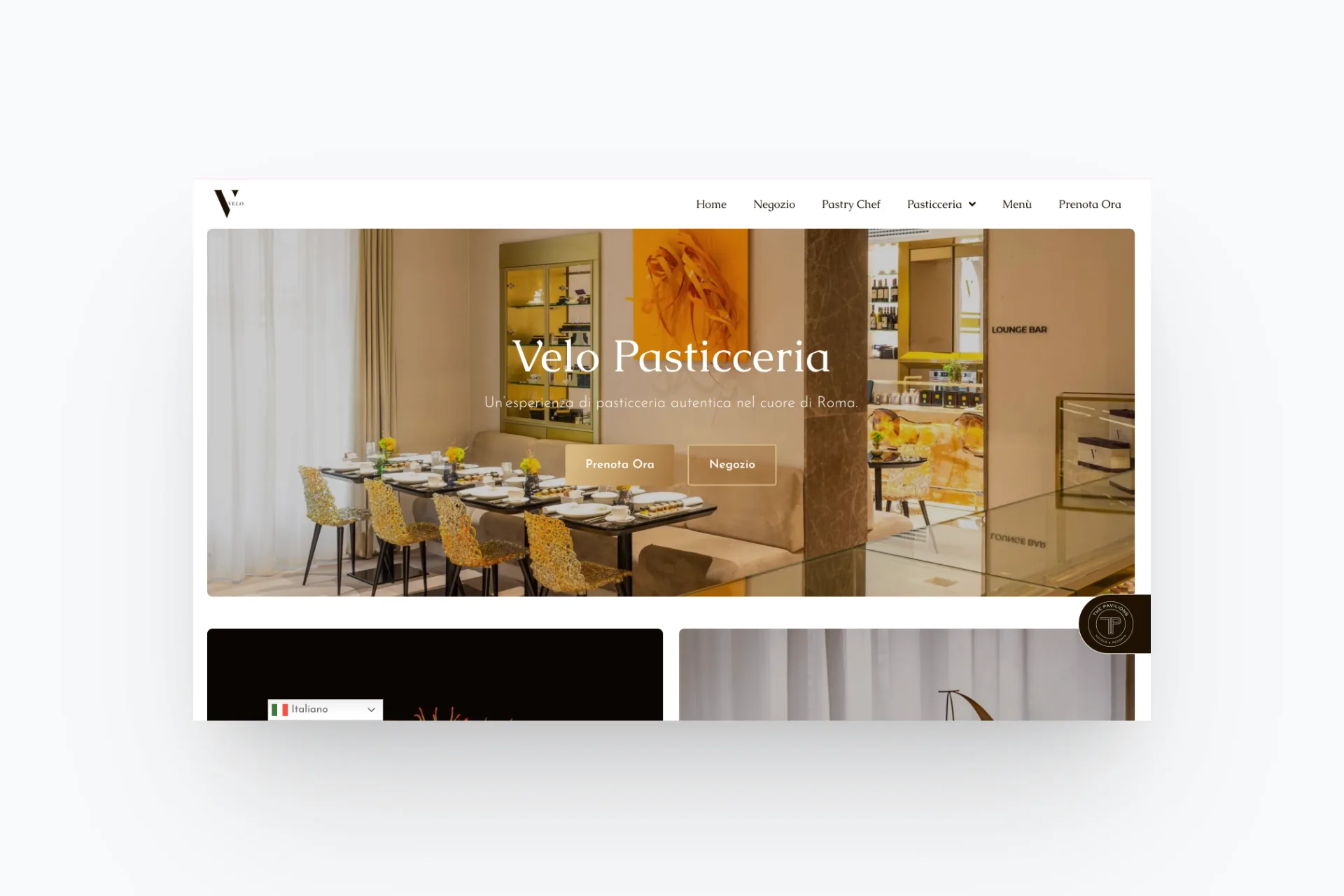Velo Pasticceria - homepage