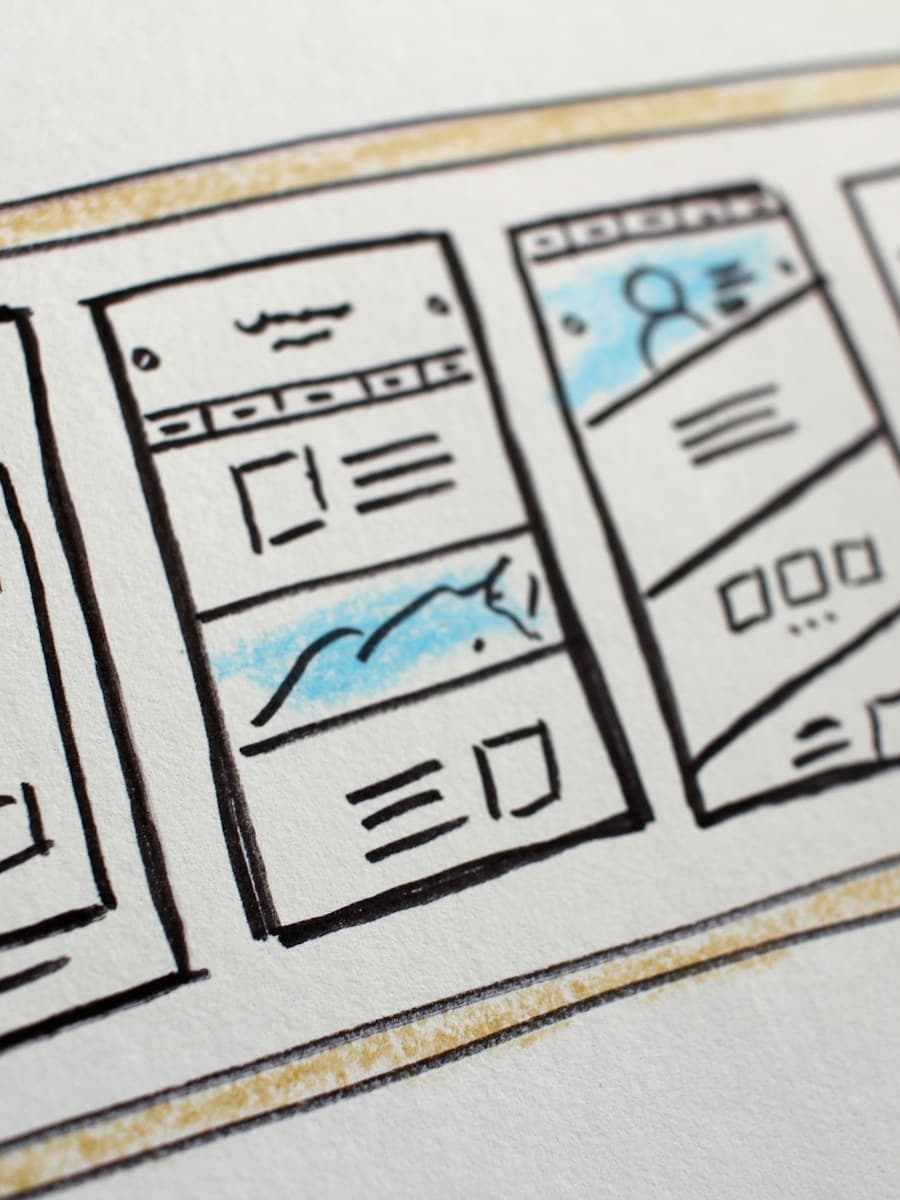 Page sketches, before the design